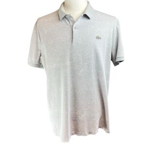 LACOSTE Gray Splatter Print Men's Polo Golf Shirt Sz XXL Preppy Tennis Prep Club